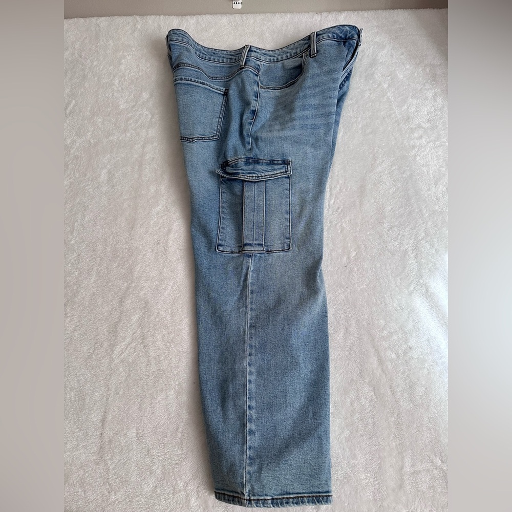Terra & Sky Cargo Utility Denim Jeans Size 16W Wide Leg Curvy - Picture 4 of 9